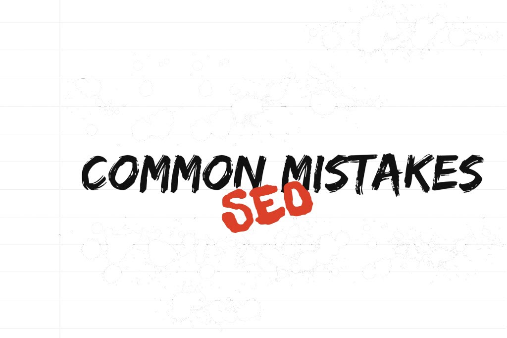 the words "common SEO mistakes" written on lined paper
